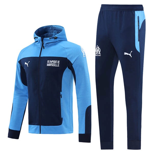 Hoodies Marseille 2021-22 Blau Fussballtrikots Günstig